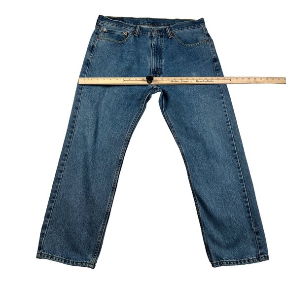 Levi’s 505 Jeans Men’s 5-Pocket Straight Leg Cotton Denim Button Close Blue 36 - Picture 6 of 13